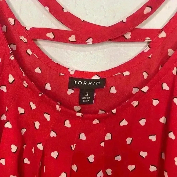 Torrid Red and White Heart Strappy Tank Cami 3 3X 22/24 - Picture 6 of 8